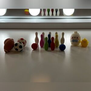 cute molang eraser sports play set